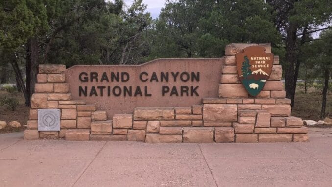 Grand Canyon ingang bord