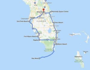 Rondreis Florida 10 dagen route