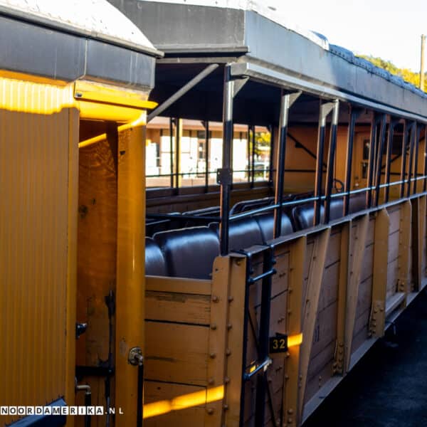 Open wagon stoomtrein Durango Silverton Colorado USA