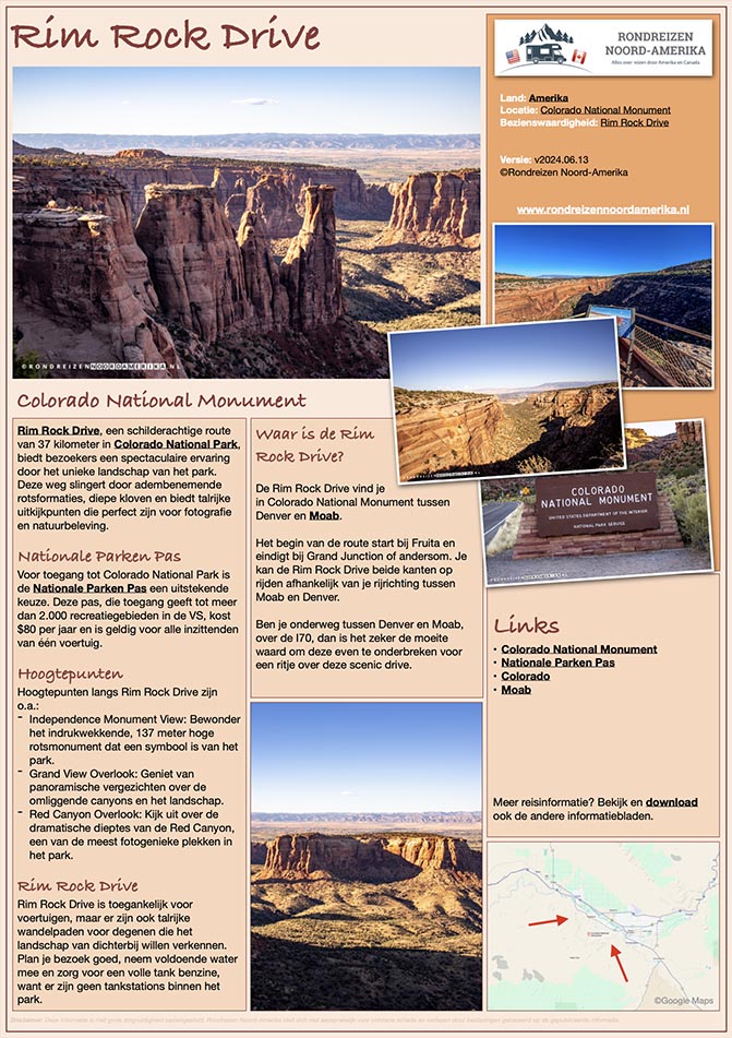 Rim Rock Drive door Colorado National Monument
