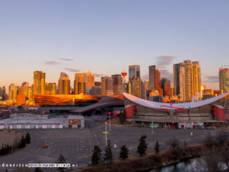 Calgary Skyline zonsopkomst
